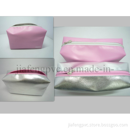 Pink and Silver PU Hand Bag